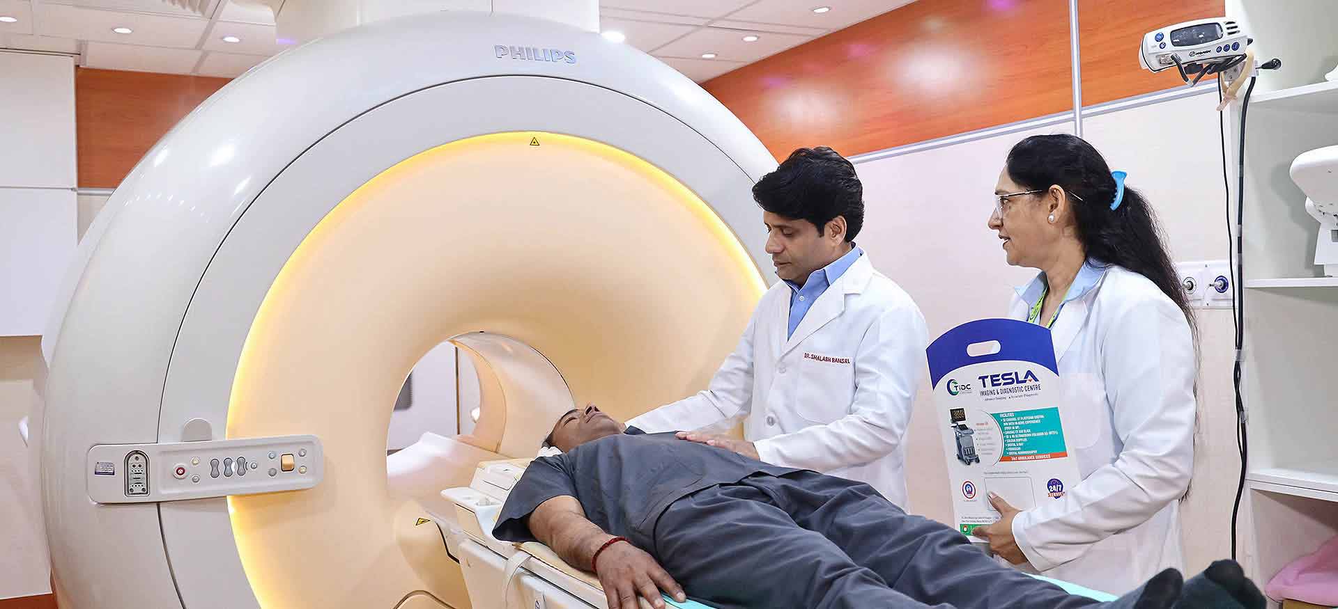 Patient-friendly MRI room at Tesla Imaging Meerut